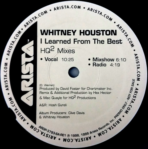 Whitney Houston - I Learned From The Best (HQ² Mixes) | Arista (ARDP-3793) - main Whitney Houston - I Learned From The Best (HQ² Mixes) | Arista (ARDP-3793) - main