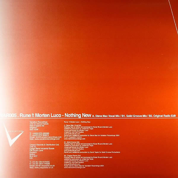 Rune Ft Morten Luco - Nothing New | Variation Recordings (VAR 005) - 2 Rune Ft Morten Luco - Nothing New | Variation Recordings (VAR 005) - 2