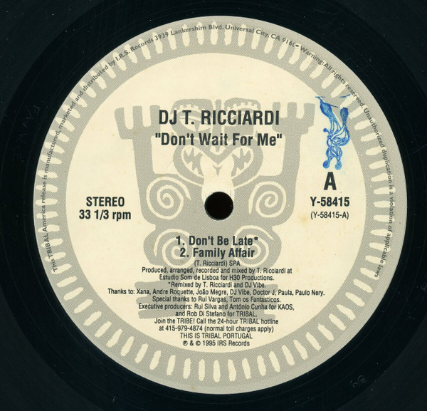 DJ Tó Ricciardi - Don't Wait For Me | Tribal Portugal (Y-58415) - 2