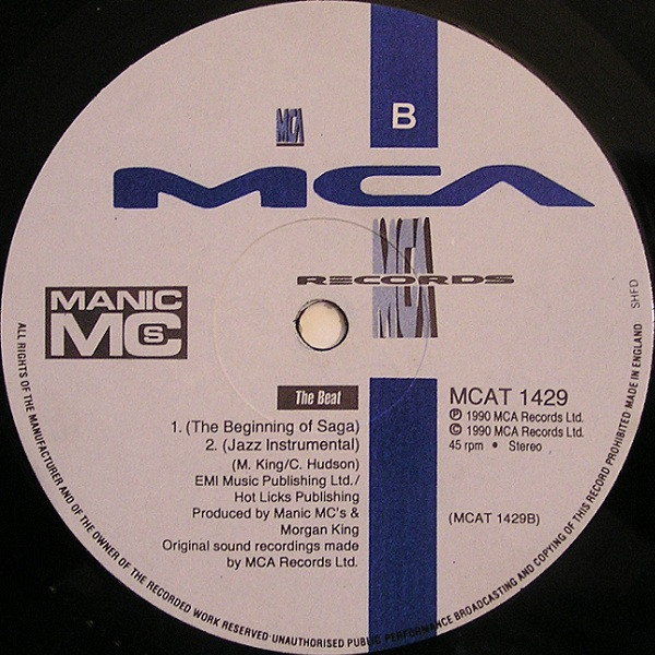 Manic MC's - The Beat | MCA Records (MCAT 1429) - 3