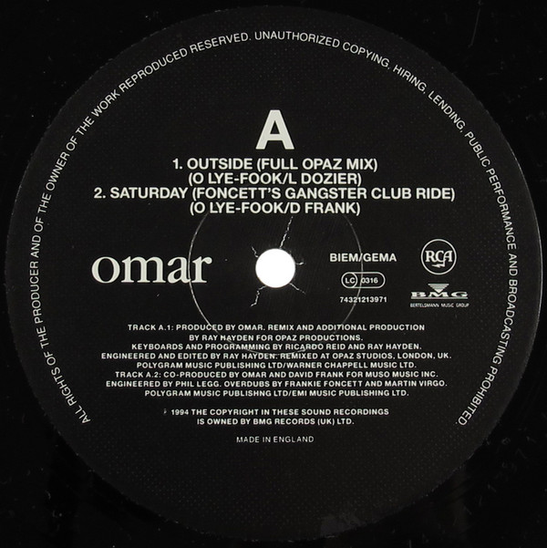 Omar - Outside / Saturday | RCA (74321 21397 1) - 2