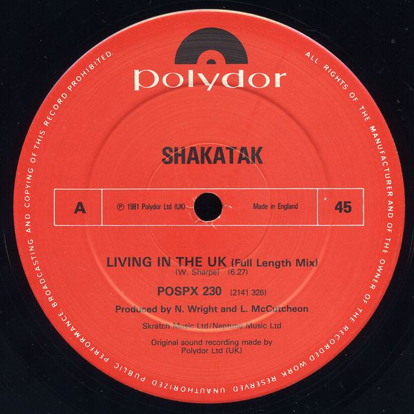 Shakatak - Living In The UK | Polydor (POSPX 230) - main