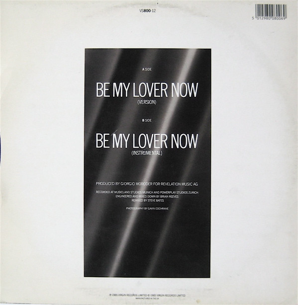 Philip Oakey  &  Giorgio Moroder - Be My Lover Now | Virgin (VS800-12) - 2