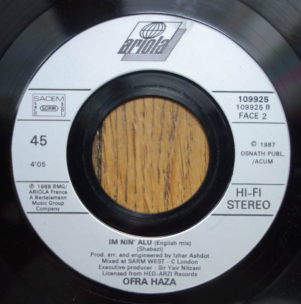 Ofra Haza - Im Nin' Alu (Played In Full Edit) | Ariola (109 925) - 4