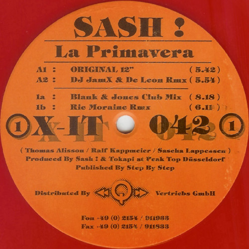 Sash! - La Primavera | X-IT Records (X-IT 042)