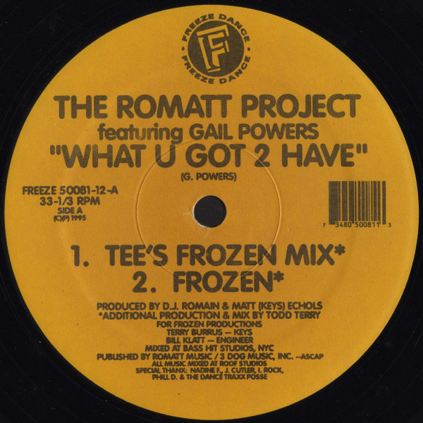 The Romatt Project Featuring Gail Powers - What U Got 2 Have | Freeze Dance (50081-12) - 2