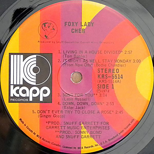 Cher - Foxy Lady | Kapp Records (KRS-5514) - 3 Cher - Foxy Lady | Kapp Records (KRS-5514) - 3