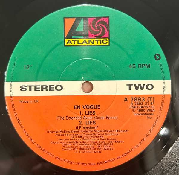 En Vogue - Lies | Atlantic (A 7893 T) - 4 En Vogue - Lies | Atlantic (A 7893 T) - 4