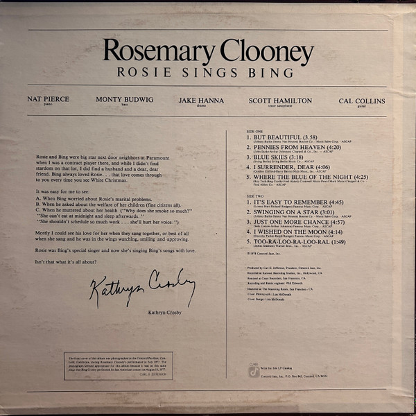 Rosie Sings Bing