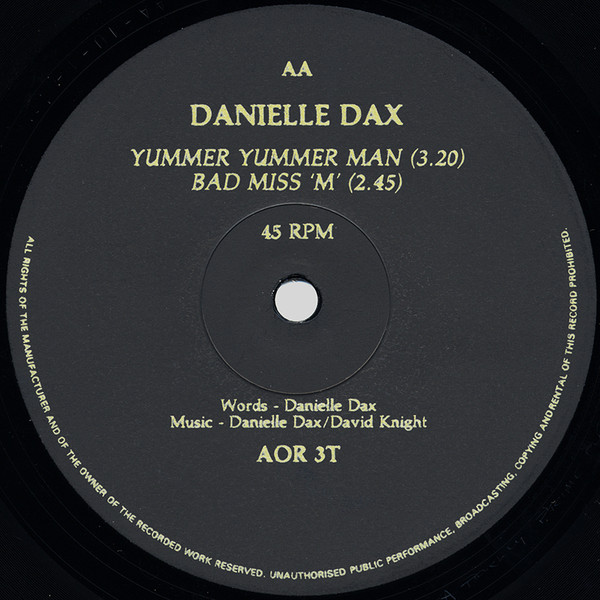 Danielle Dax - Yummer Yummer Man | Awesome Records (AOR 3T) - 4 Danielle Dax - Yummer Yummer Man | Awesome Records (AOR 3T) - 4