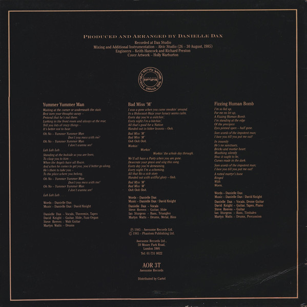 Danielle Dax - Yummer Yummer Man | Awesome Records (AOR 3T) - 2 Danielle Dax - Yummer Yummer Man | Awesome Records (AOR 3T) - 2