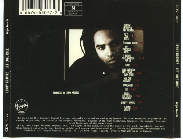 Lenny Kravitz - Let Love Rule | Virgin (CDV 3077) - 2 Lenny Kravitz - Let Love Rule | Virgin (CDV 3077) - 2
