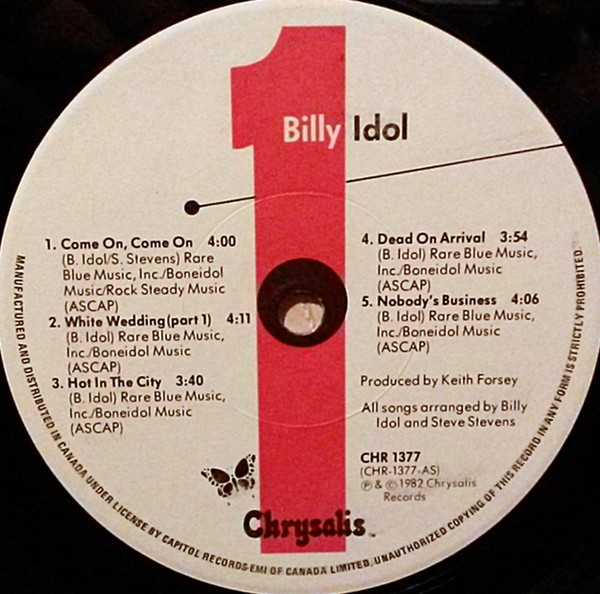 Billy Idol - Billy Idol | Chrysalis (CHR 1377) - 4