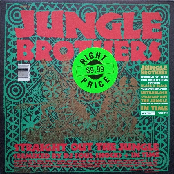 Jungle Brothers - Black Is Black / Straight Out The Jungle (Remixed By DJ Soul Shock) + In Time | Gee Street (GEET 15)