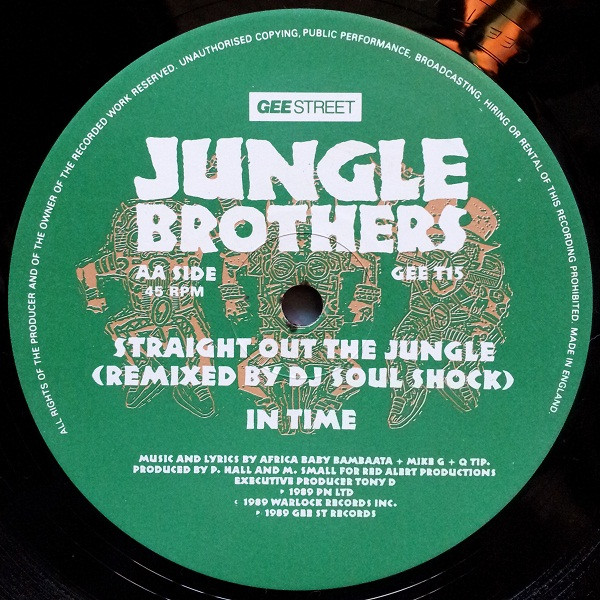 Jungle Brothers - Black Is Black / Straight Out The Jungle (Remixed By DJ Soul Shock) + In Time | Gee Street (GEET 15) - 4