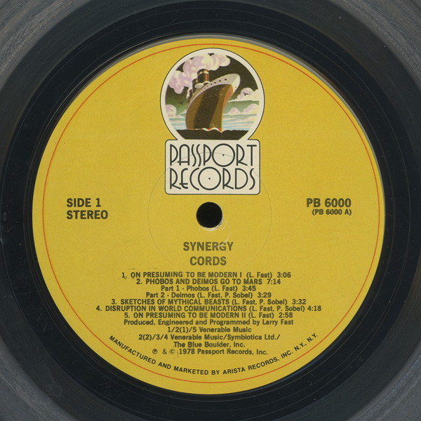 Synergy - Cords | Passport Records (PB 6000) - 4