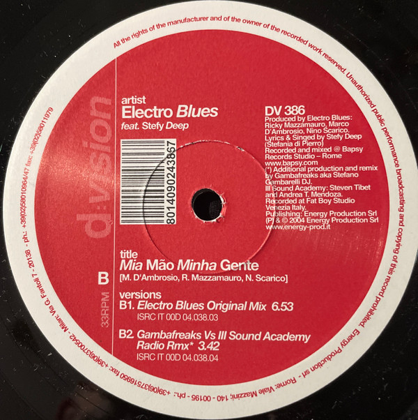 Electro Blues - Mia Mão Minha Gente | D:vision Records (DV 386) - 3