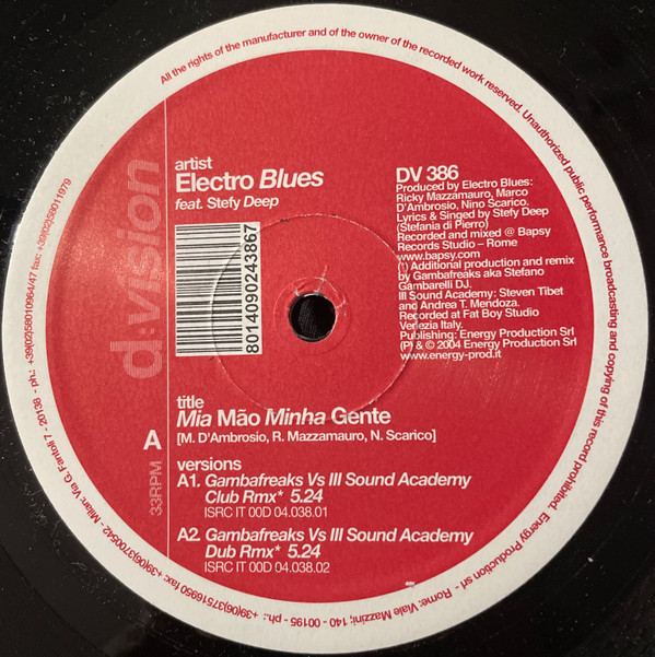 Electro Blues - Mia Mão Minha Gente | D:vision Records (DV 386) - 2