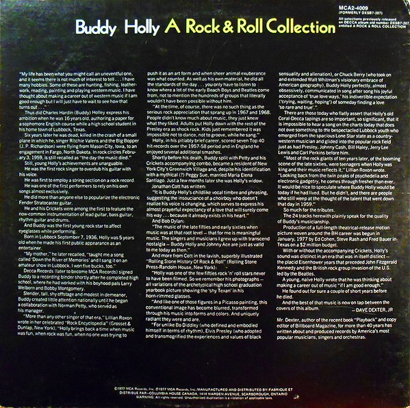 Buddy Holly - A Rock & Roll Collection | MCA Records (MCA 2-4009) - 2 Buddy Holly - A Rock & Roll Collection | MCA Records (MCA 2-4009) - 2