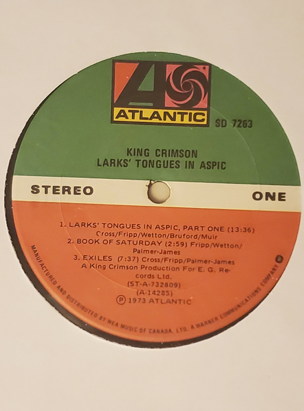 King Crimson - Larks' Tongues In Aspic | Atlantic (SD 7263) - 3