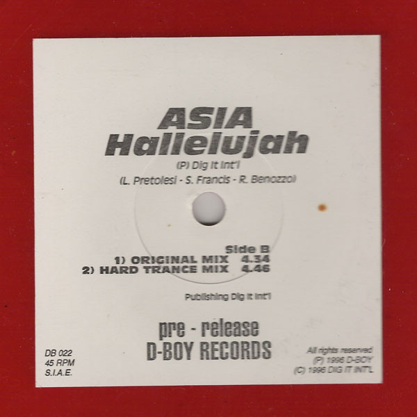 Asia - Hallelujah | D-Boy Records (DB 022) - 4 Asia - Hallelujah | D-Boy Records (DB 022) - 4