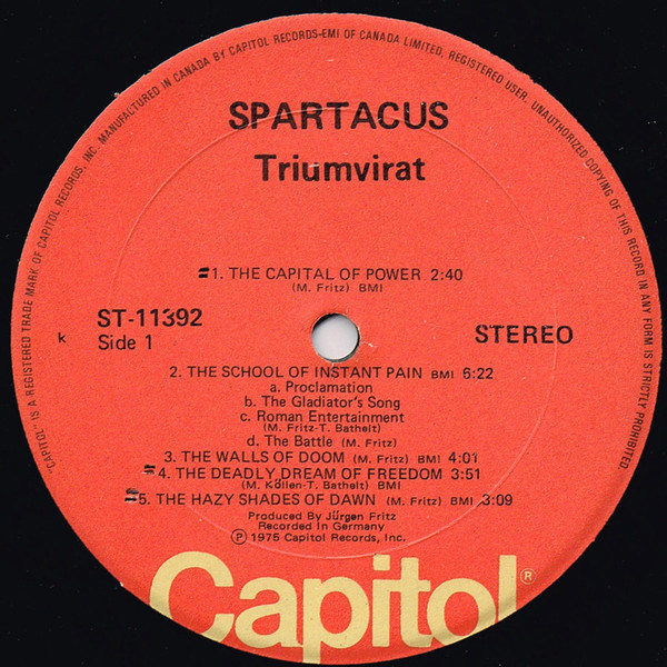 Triumvirat - Spartacus | Capitol Records (ST-11392) - 4