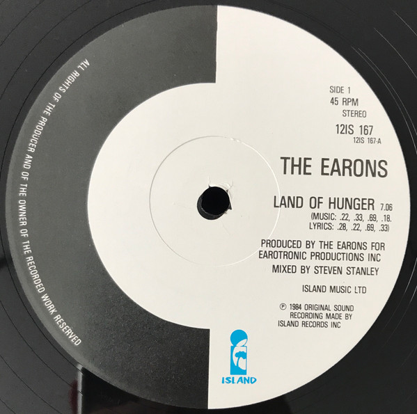 The Earons - Land Of Hunger | Island Records (12 IS 167) - 4