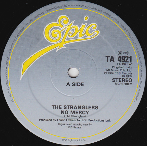 The Stranglers - No Mercy | Epic (TA 4921) - 3