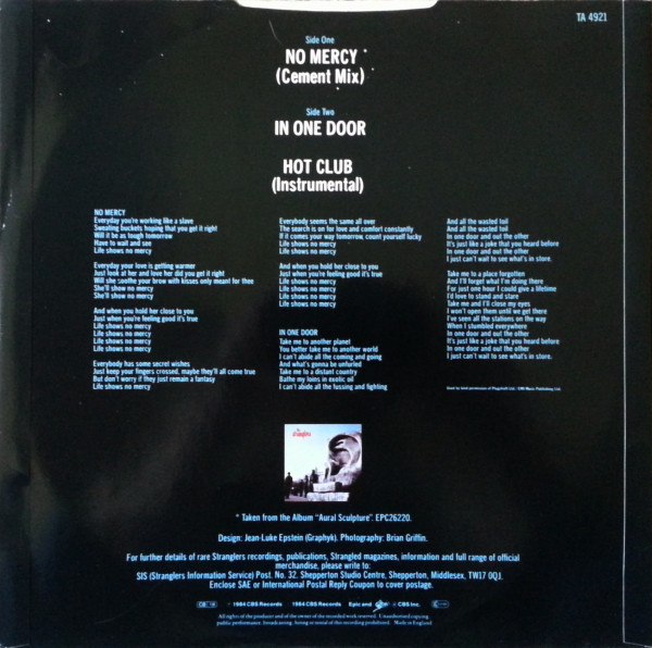 The Stranglers - No Mercy | Epic (TA 4921) - 2