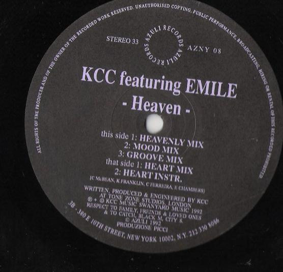 KCC Featuring Emile - Heaven | Azuli Records (AZNY 08) - main KCC Featuring Emile - Heaven | Azuli Records (AZNY 08) - main