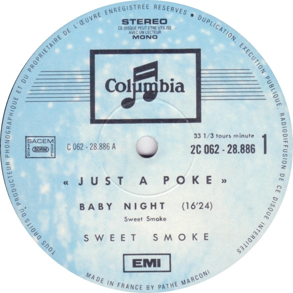 Sweet Smoke - Just A Poke | Columbia (2C 062-28 886) - 3 Sweet Smoke - Just A Poke | Columbia (2C 062-28 886) - 3