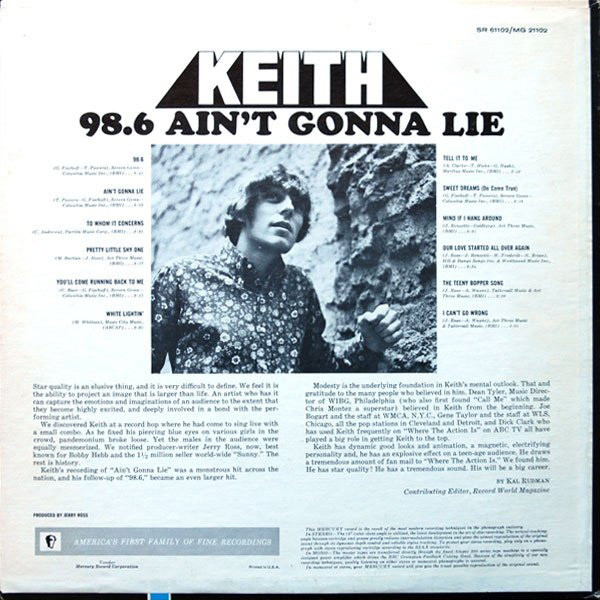 Keith - 98.6 / Ain't Gonna Lie | Mercury (MG 21102) - 2 Keith - 98.6 / Ain't Gonna Lie | Mercury (MG 21102) - 2