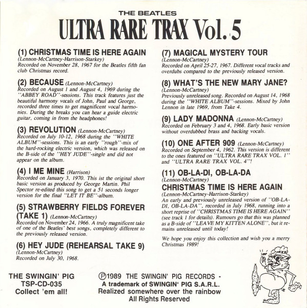 The Beatles - Ultra Rare Trax Vol. 5 | The Swingin' Pig (TSP-CD-035) - 2 The Beatles - Ultra Rare Trax Vol. 5 | The Swingin' Pig (TSP-CD-035) - 2