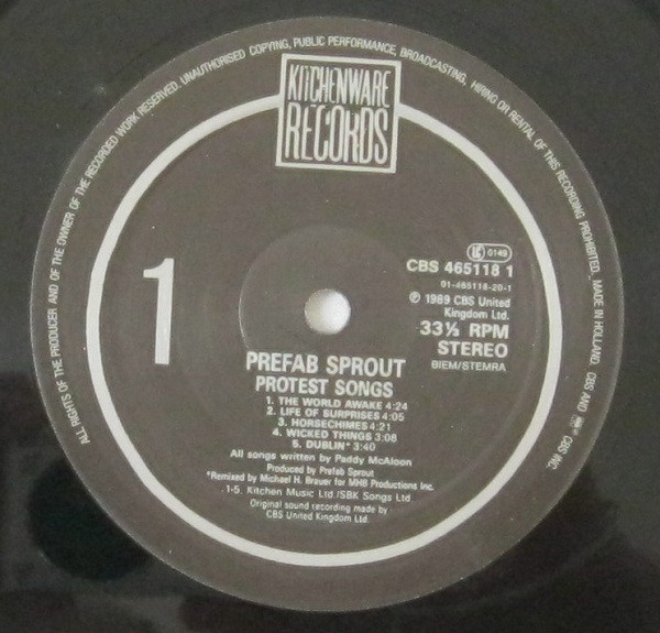 Prefab Sprout - Protest Songs | Kitchenware Records (465118 1) - 4