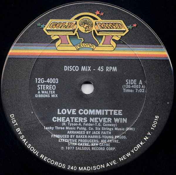 Love Committee - Cheaters Never Win | Gold Mind Records (12G-4003) - main Love Committee - Cheaters Never Win | Gold Mind Records (12G-4003) - main
