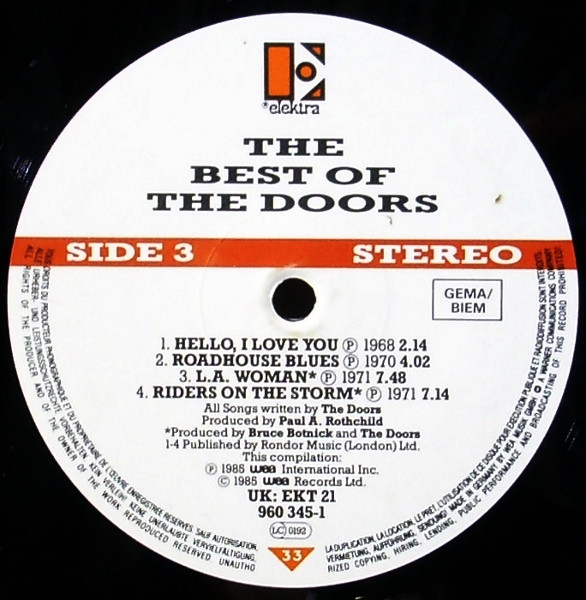 The Doors - The Best Of The Doors | Elektra (960 345-1) - 6