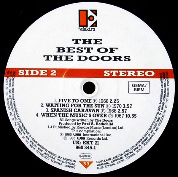 The Doors - The Best Of The Doors | Elektra (960 345-1) - 5