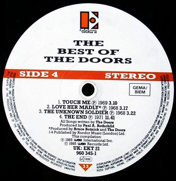 The Doors - The Best Of The Doors | Elektra (960 345-1) - 7