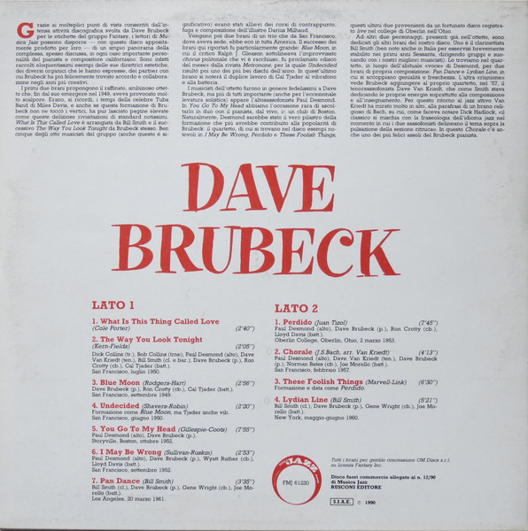 Dave Brubeck - Dave Brubeck | Fantasy (FMJ 61220) - 2 Dave Brubeck - Dave Brubeck | Fantasy (FMJ 61220) - 2