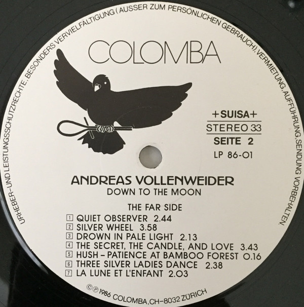 Andreas Vollenweider - Down To The Moon | Colomba (LP 86-01) - 4 Andreas Vollenweider - Down To The Moon | Colomba (LP 86-01) - 4