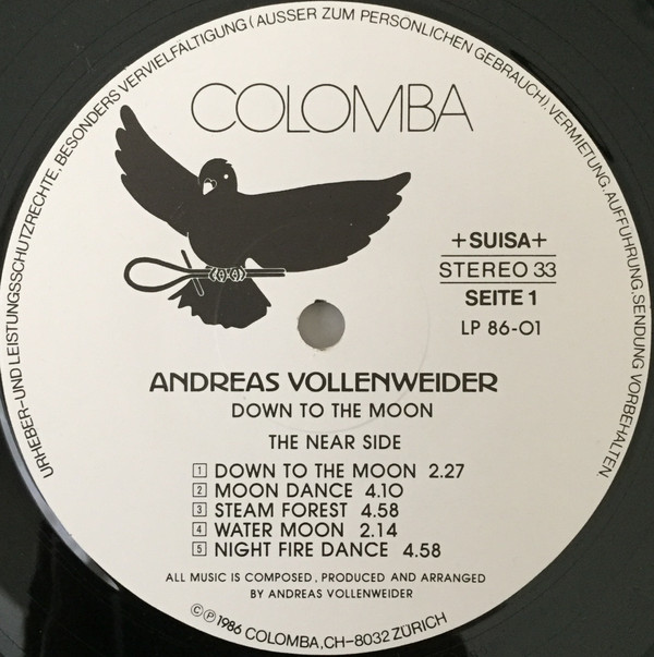 Andreas Vollenweider - Down To The Moon | Colomba (LP 86-01) - 3 Andreas Vollenweider - Down To The Moon | Colomba (LP 86-01) - 3