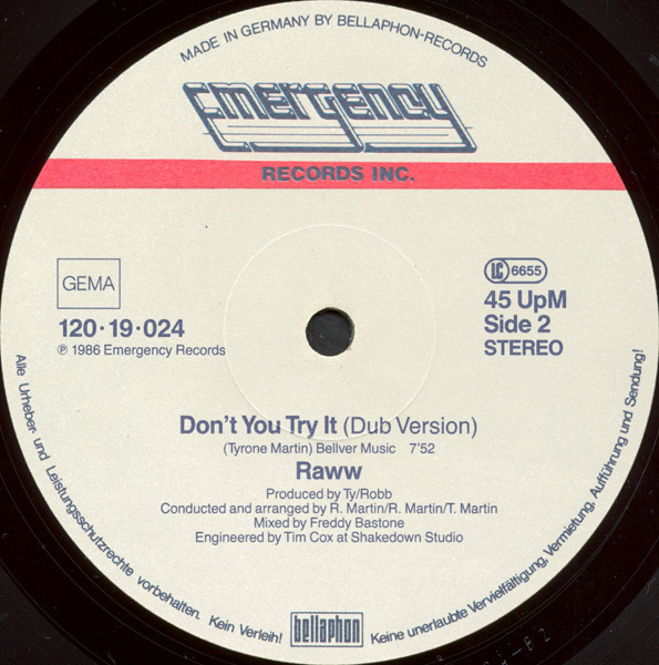 Raww - Don't You Try It | Emergency Records (120·19·024) - 4