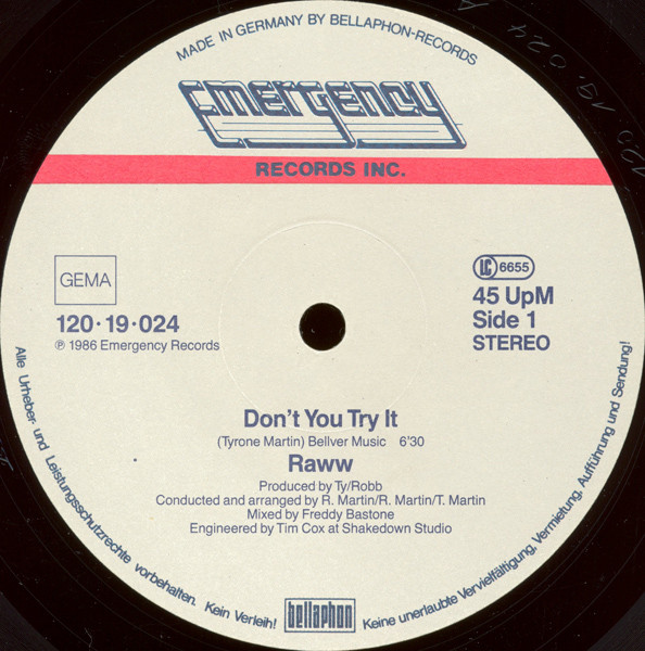 Raww - Don't You Try It | Emergency Records (120·19·024) - 3
