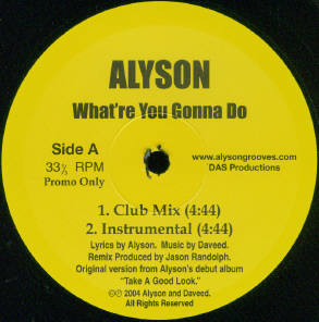 Alyson - What're You Gonna Do | Alysongrooves (S-54351 / S-54352) - main Alyson - What're You Gonna Do | Alysongrooves (S-54351 / S-54352) - main