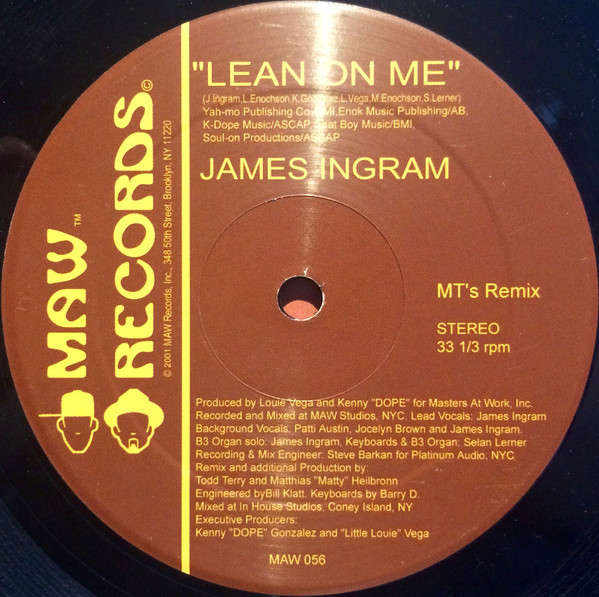 James Ingram - Lean On Me | MAW Records (MAW 056) - 4