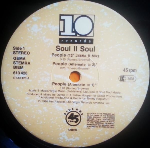 Soul II Soul - People | 10 Records (613 428) - 3 Soul II Soul - People | 10 Records (613 428) - 3