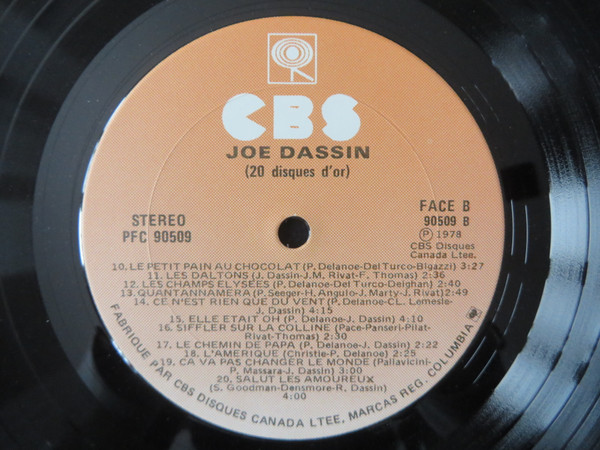 Joe Dassin - 20 Disques D'Or | CBS (PFC 90509) - 4 Joe Dassin - 20 Disques D'Or | CBS (PFC 90509) - 4