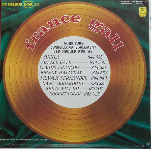 France Gall - Le Disque D'or De France Gall | Philips (844.556) - 2