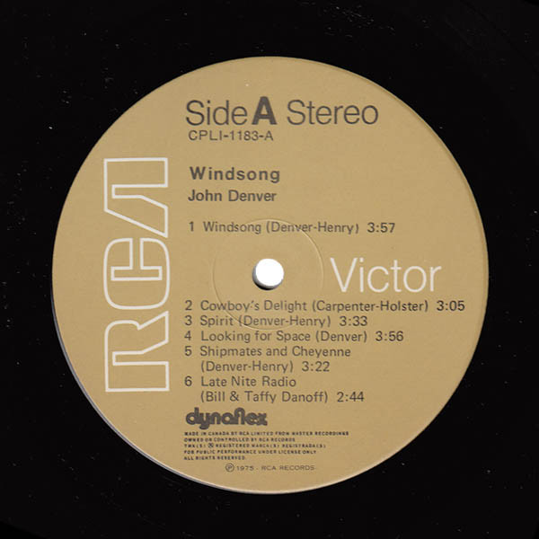 John Denver - Windsong | RCA Victor (CPL1-1183) - 4