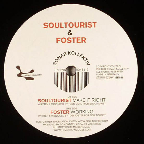 Soultourist  &  Foster - Make It Right / Working | Sonar Kollektiv (SK048)